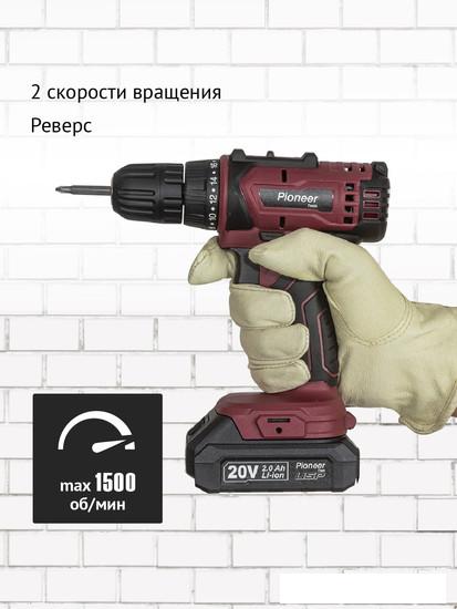 Дрель-шуруповерт Pioneer Tools CD-M2002C-USP (с 2-мя АКБ, кейс, оснастка)