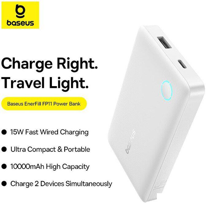 Внешний аккумулятор Baseus EnerFill FP11 10000mAh 15W (белый)