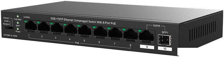 Неуправляемый коммутатор IP-COM G1110PF-8-120W