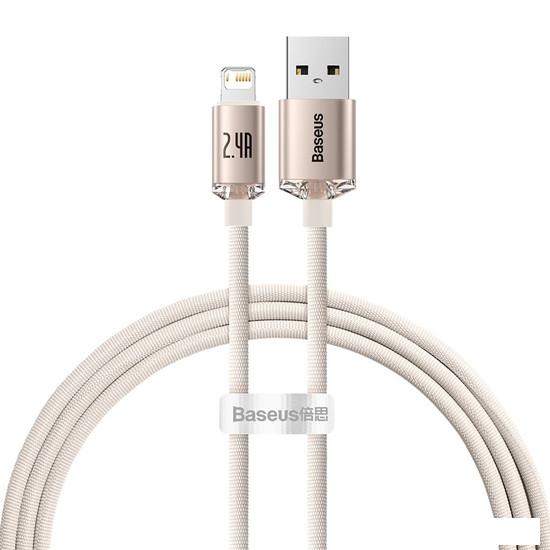 Кабель Baseus Crystal Shine USB Type-A - Lightning (1.2 м, розовый)