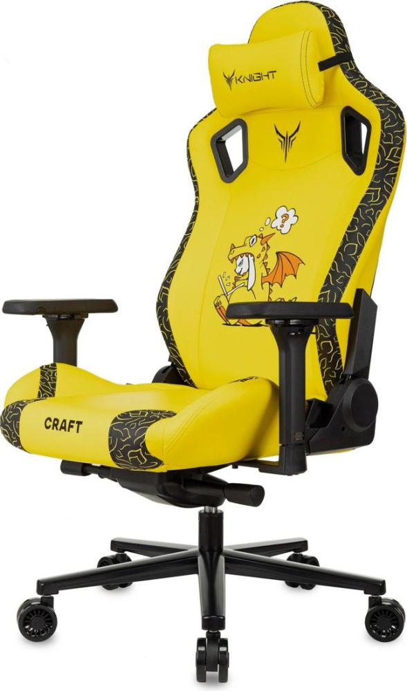 Игровое (геймерское) кресло Knight Craft Dragon (желтый экокожа)