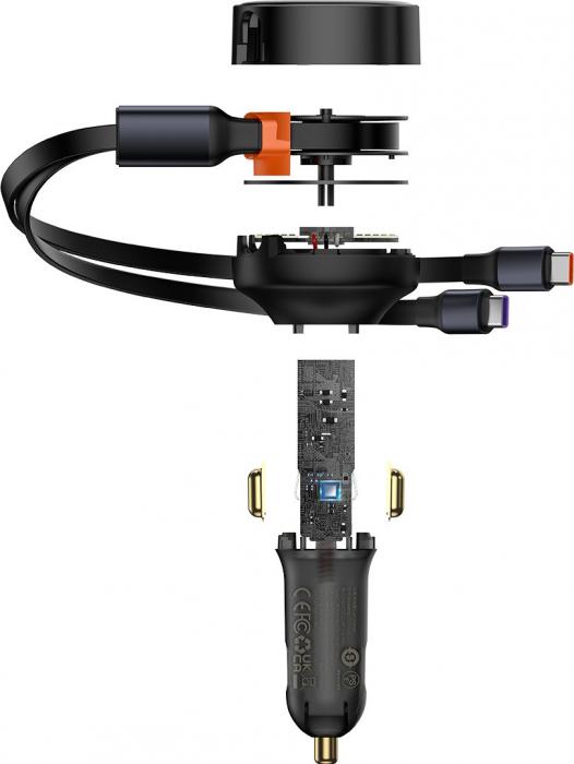 Автомобильное зарядное Baseus Enjoyment Pro 2-in-1 Car Charger C+L 60W C00057802111-00