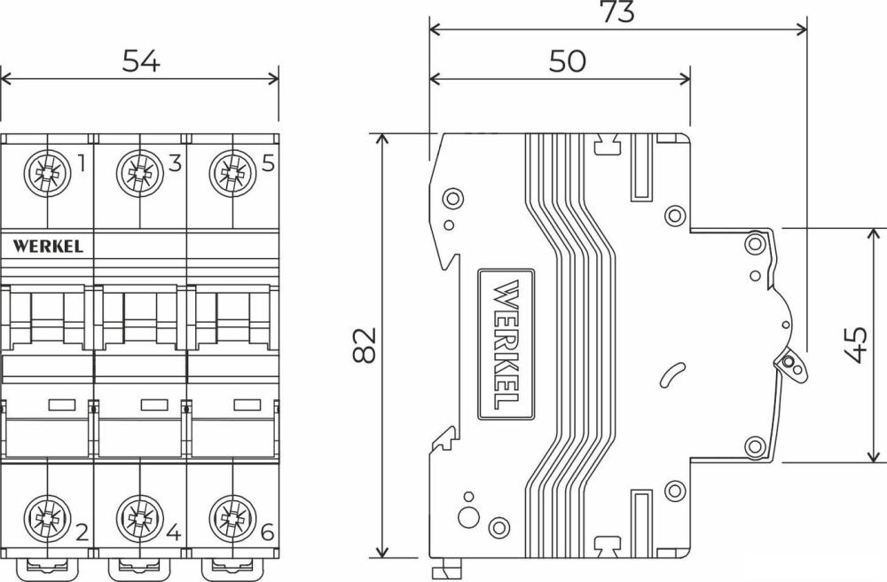 Выключатель автоматический Werkel 3P 40 A C 6 kА W903P406