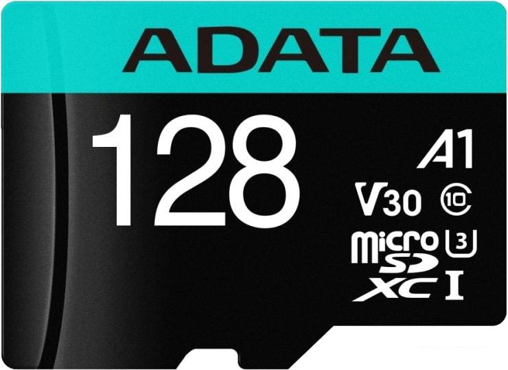 Карта памяти ADATA Premier Pro AUSDX128GUI3V30SA2-RA1 microSDXC 128GB (с адаптером)