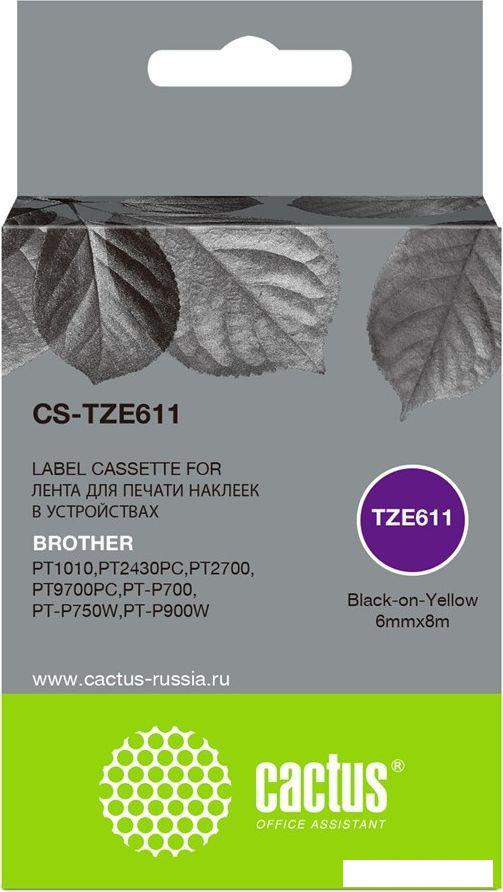 Картридж CACTUS CS-TZE611 (аналог Brother TZE611)