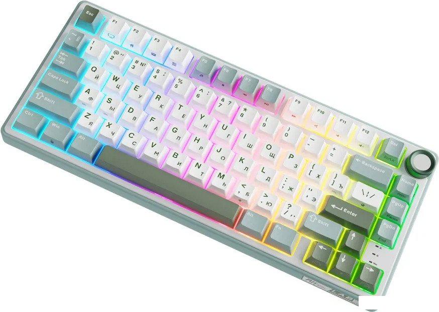 Клавиатура Royal Kludge R75 RGB Sky Cyan (RK Brown)