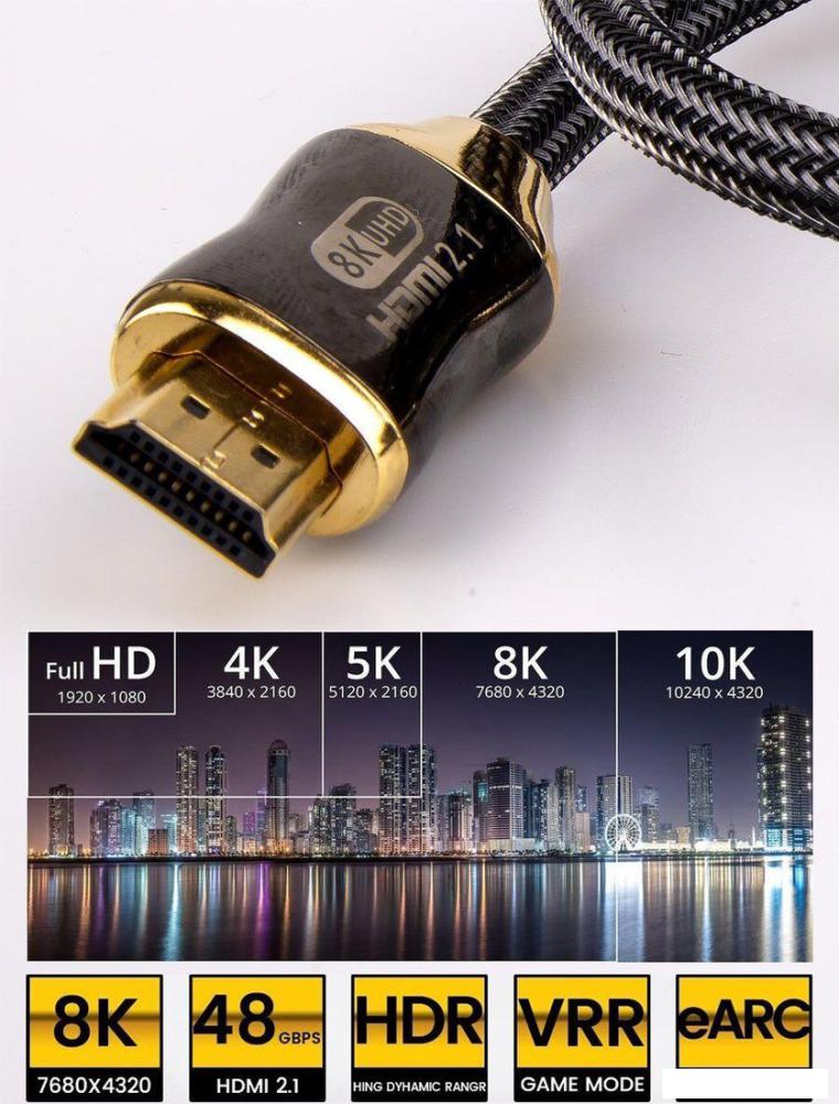 Кабель Telecom TCG300-1.5M HDMI - HDMI (1.5 м, черный/золотистый)