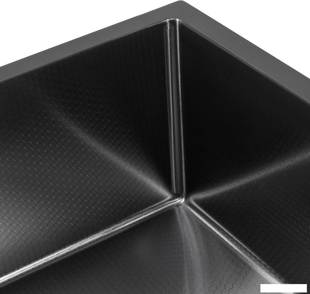 Кухонная мойка Basic CL DS Decor 45x50 (черный, коландер, дозатор)