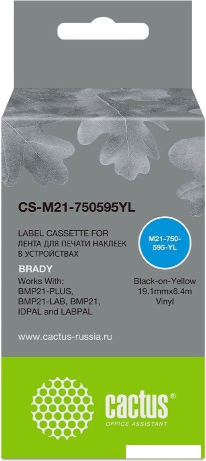 Картридж CACTUS CS-M21-750595YL (аналог Brady M21-750595YL)