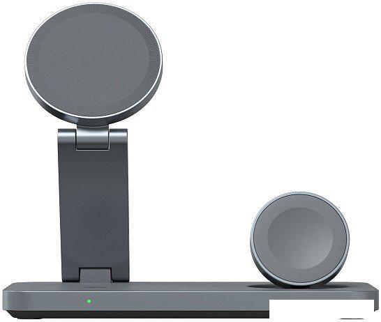 Беспроводное зарядное Magssory Yoga 3 в 1 Charging Station для Apple Qi2 WCH016m (темно-серый)