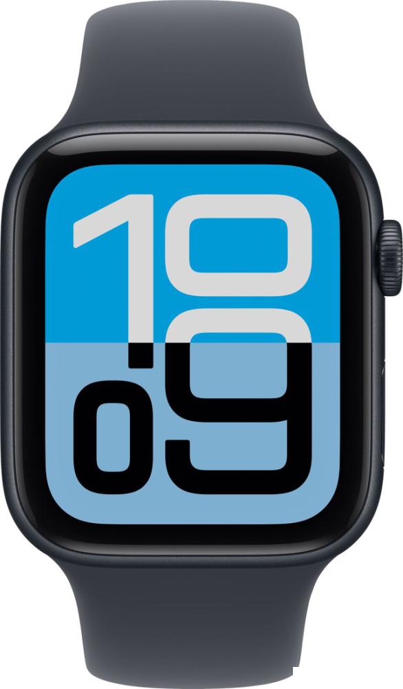 Умные часы Apple Watch SE 3 44 мм (алюминиевый корпус, полуночный/полуночный, спортивный силиконовый ремешок M/L)