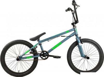 Детский велосипед Stark Madness BMX 2 2025 (темно-серый матовый/зеленый неон/черный)