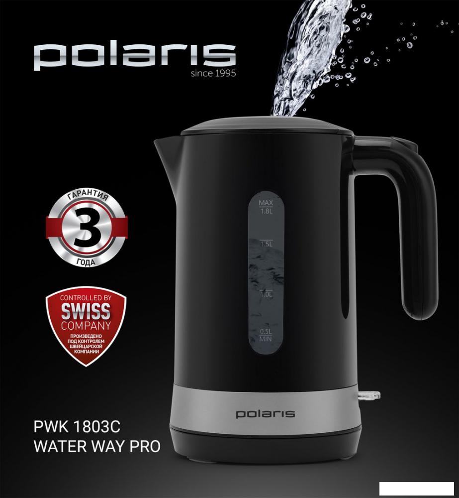 Электрический чайник Polaris PWK 1803C Water Way Pro (черный)