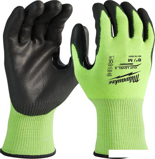 Перчатки хозяйственные Milwaukee Hi-Vis Cut level 3/C 7/S 4932479721