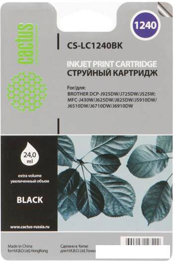Картридж CACTUS CS-LC1240BK (аналог Brother LC1240BK)