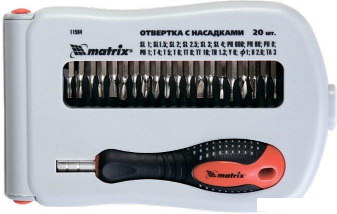 Набор отвертка с битами Matrix 11584 (22 предмета)