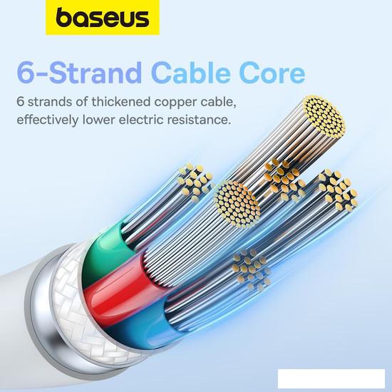 Кабель Baseus Pudding Series Fast Charging Cable 100W USB Type-C - USB Type-C (2 м, белый)