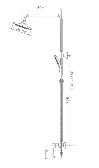 Душевая система  Haiba HB24805-7 (черный)