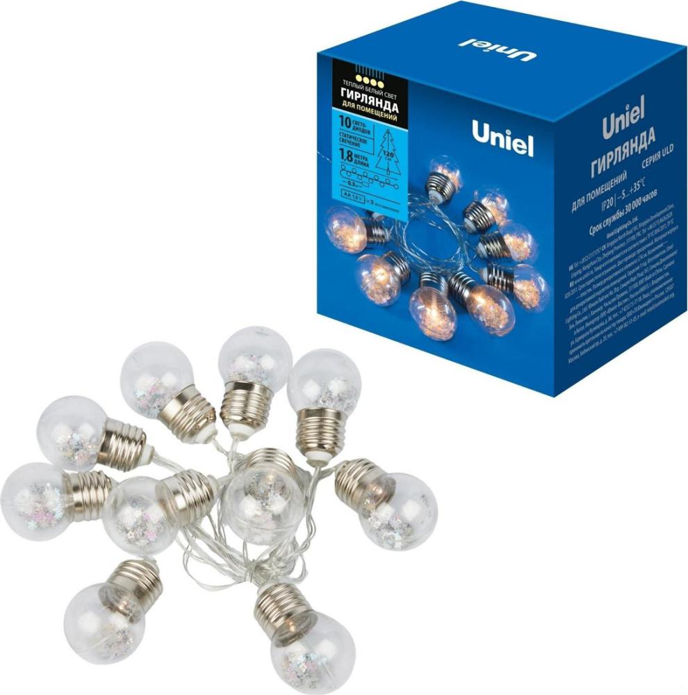 Светодиодная гирлянда Uniel ULD-S1800-010/STB/3AA WARM WHITE IP20 RETRO BULBS UL-00008425