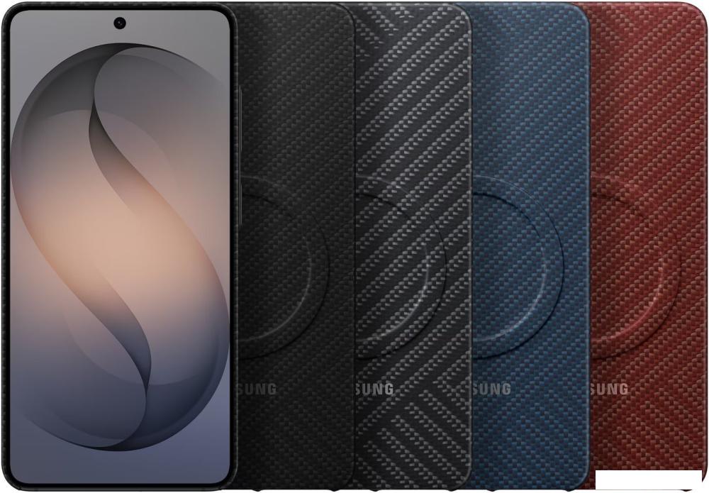 Чехол для телефона Samsung Carbon Magnet Case для Samsung Galaxy S26 (темно-синий)