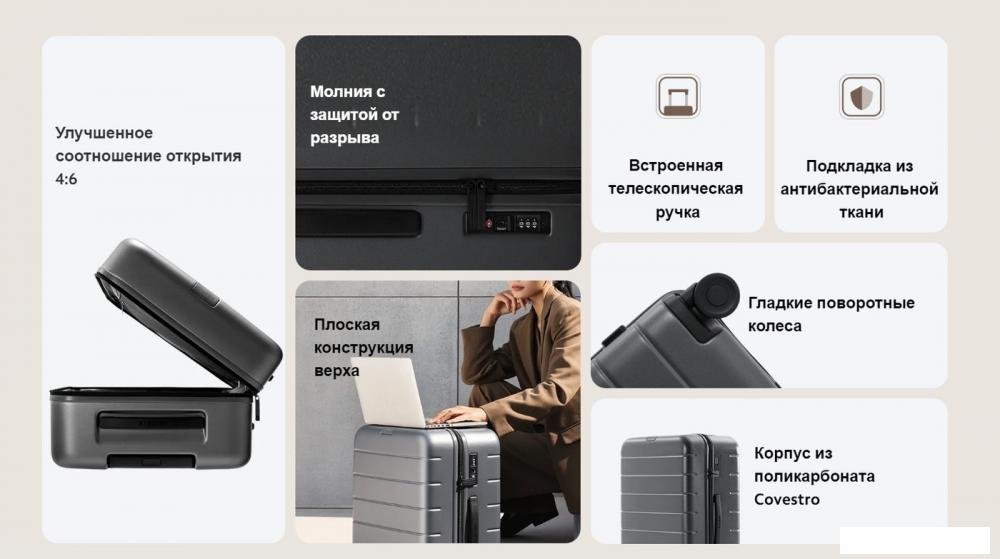 Чемодан Xiaomi Luggage Classic Pro 20" BHR8602GL (черный)