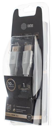 Кабель CACTUS HDMI - HDMI CS-HDMI.2.1-1 (1 м, серебристый)