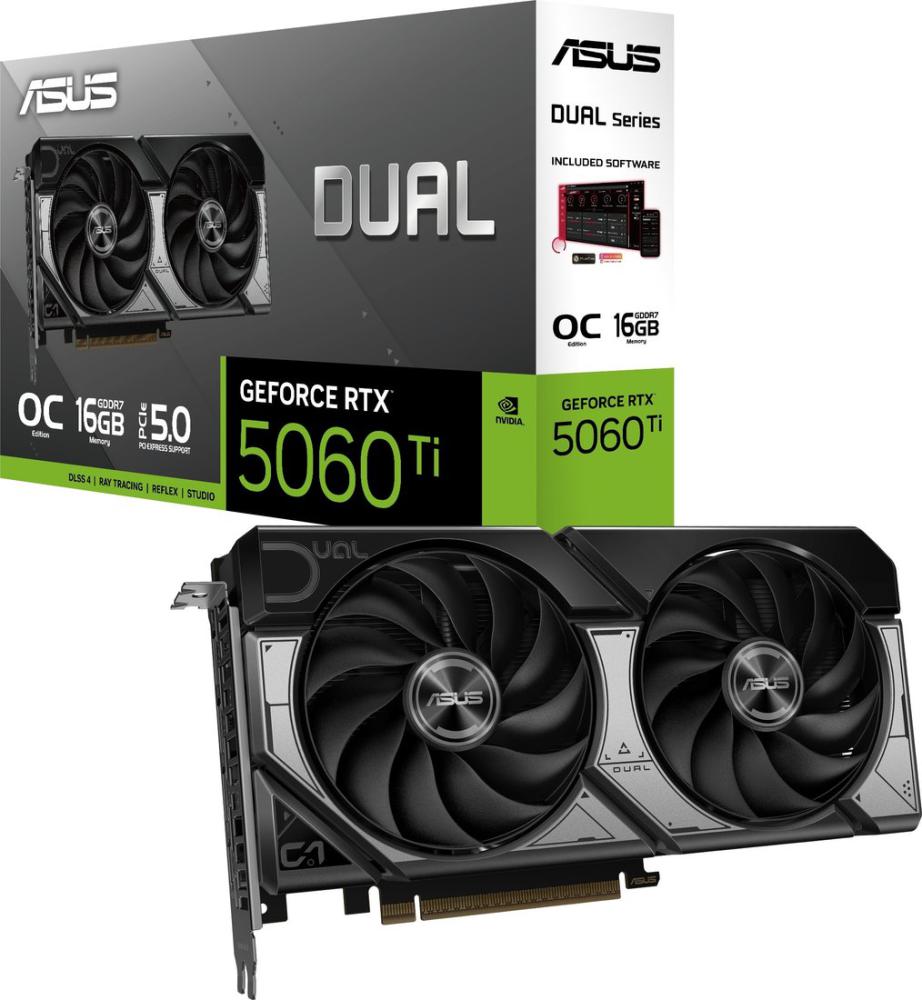 Видеокарта ASUS Dual GeForce RTX 5060 Ti 16GB GDDR7 OC Edition DUAL-RTX5060TI-O16G