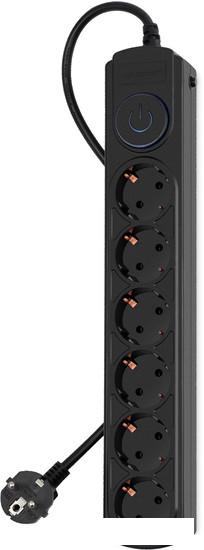 Сетевой фильтр IPPON BK-6-EU-3-10-B (3м, 6 розеток, черный)