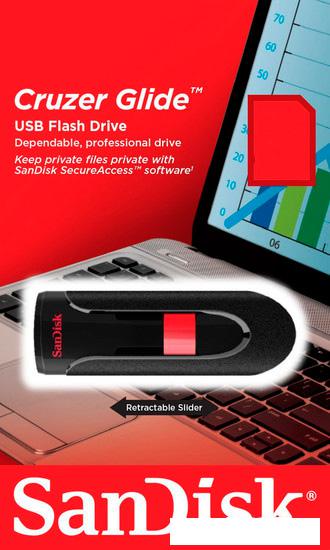 USB Flash SanDisk Cruzer Glide 256GB (черный) [SDCZ600-256G-G35]