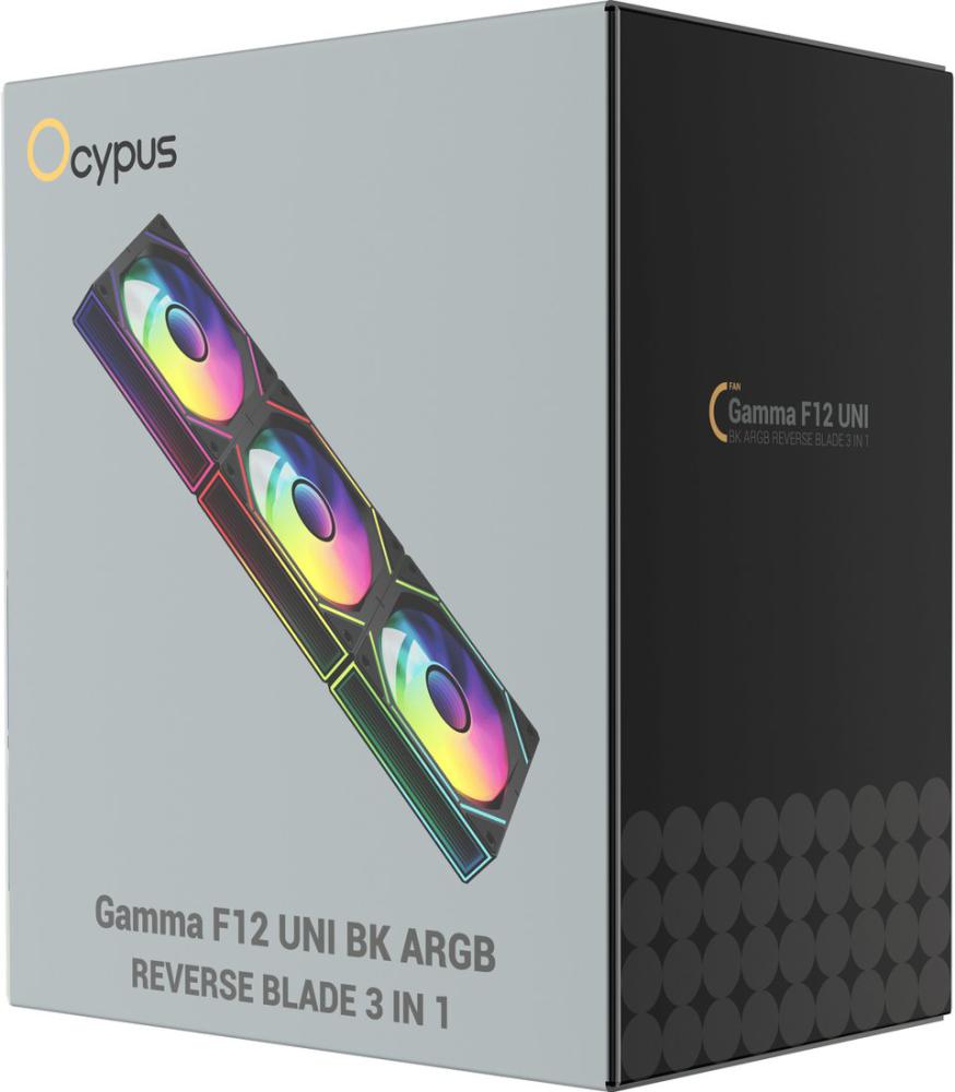 Комплект вентиляторов для корпуса Ocypus Gamma F12 Uni BK ARGB Reverse Blade 3IN1
