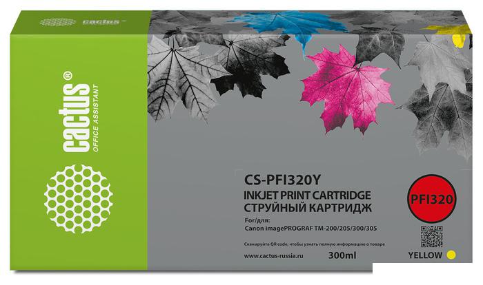 Картридж CACTUS CS-PFI320Y (аналог Canon PFI320Y)