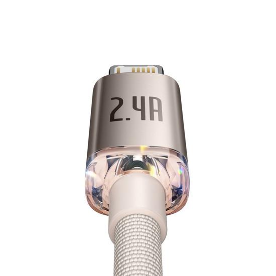 Кабель Baseus Crystal Shine USB Type-A - Lightning (1.2 м, розовый)