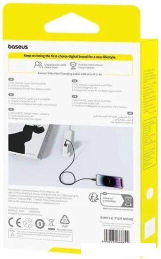Кабель Baseus Silky Series Fast Charging Cable USB Type-A - Lightning (1 м, черный)