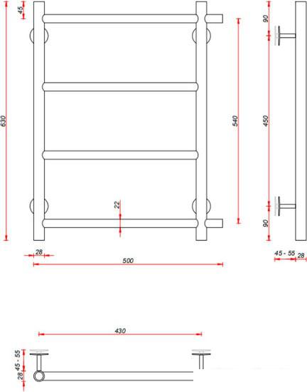 Полотенцесушитель Fincopper FCEB 63x50 (белый)