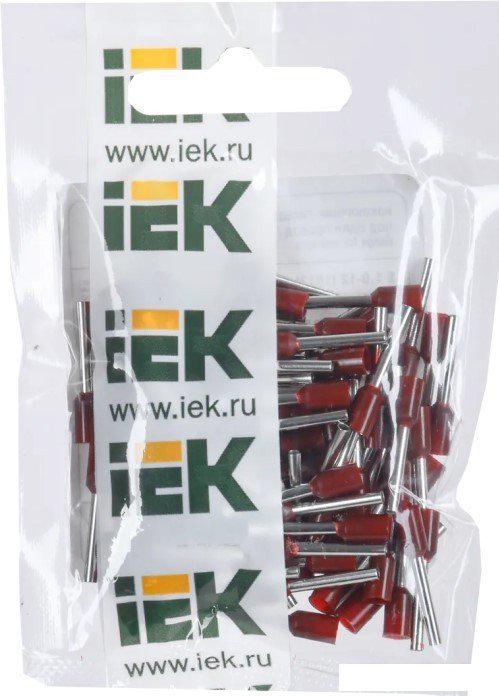 Наконечник-гильза для кабеля IEK UGN10-001-03-12 (100 шт, темно-красный)