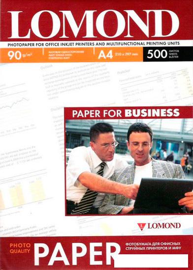 Фотобумага Lomond Матовая односторонняя A4 90 г/кв.м. 500 листов (0102131)