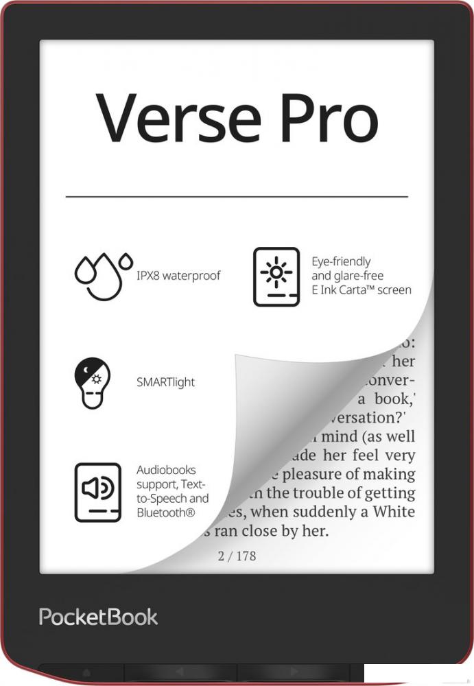 Электронная книга PocketBook A4 634 Verse Pro (страстно-красный)