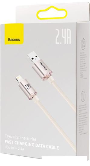 Кабель Baseus Crystal Shine USB Type-A - Lightning (1.2 м, розовый)