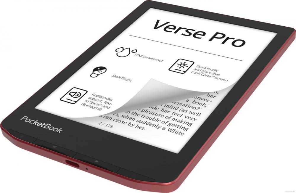 Электронная книга PocketBook A4 634 Verse Pro (страстно-красный)