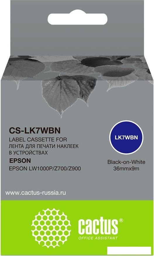 Картридж CACTUS CS-LK7WBN (аналог Epson LK7WBN)