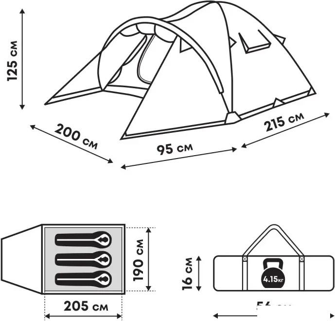 Треккинговая палатка RSP Outdoors Deep 3