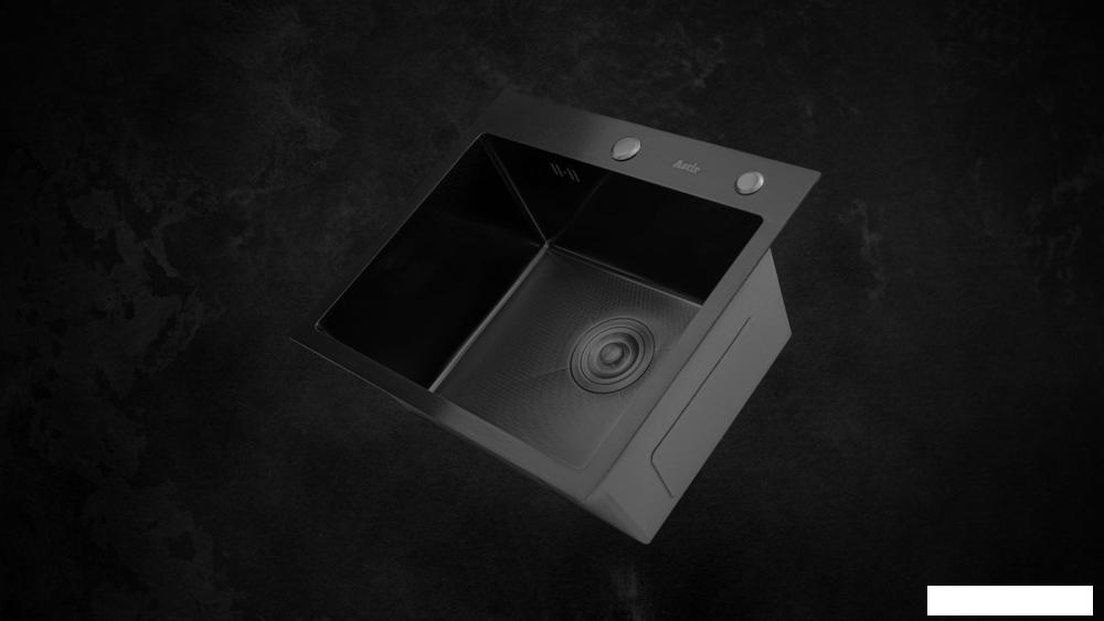 Кухонная мойка Astir Decor PVD Black 45x50B (с сифоном, дозатором и коландером)
