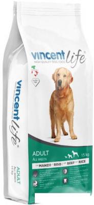 Сухой корм для собак Vincent Life Adult Beef And Rice 15 кг