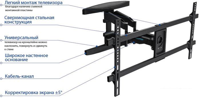 Кронштейн для телевизора Kromax ATLANTIS-65 (черный)