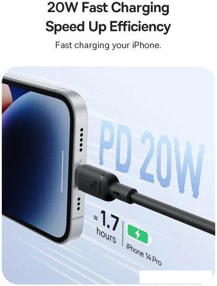 Кабель Baseus Silky Series Fast Charging Cable USB Type-C - Lightning (2 м, черный)