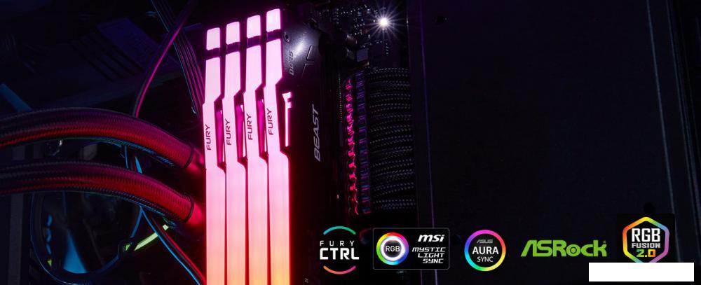 Оперативная память Kingston FURY Beast RGB 2x16ГБ DDR5 6000 МГц KF560C36BBE2AK2-32