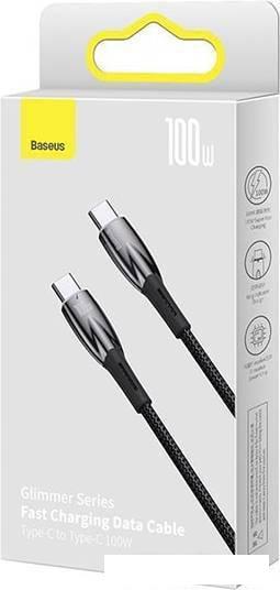 Кабель Baseus Glimmer Series Fast Charging Data Cable USB Type-C - Type-C 100W CADH000801 (2 м, черный)