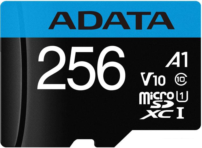 Карта памяти ADATA Premier AUSDX256GUICL10A1-RA1 microSDXC 256GB (с адаптером)