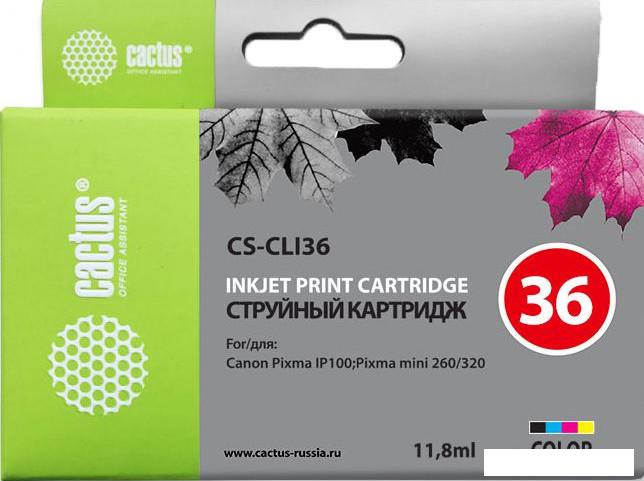 Картридж CACTUS CS-CLI36 (аналог Canon CLI-36)