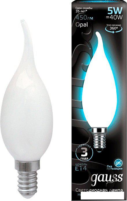 Светодиодная лампочка Gauss Filament Candle Tailed Opal E14 5 Вт 4100 К 104201205
